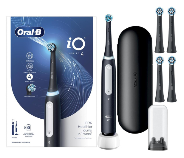 Oral-B Zestaw szczoteczka iO 4 czarny + końcówki Gentle Care 4 szt - 1306229 - zdjęcie